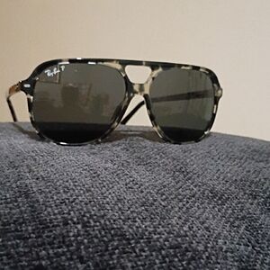 Ray-Ban Tortoiseshell Frame Sunglasses with Dark Green Lenses